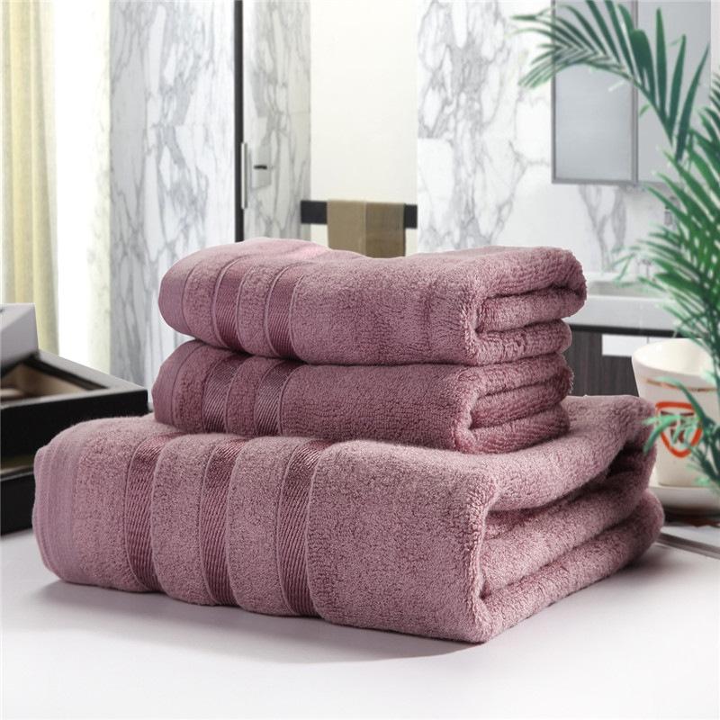 Premium 3 Piece Bamboo Cotton Towel Set Soft Plush Absorbent Towels 7