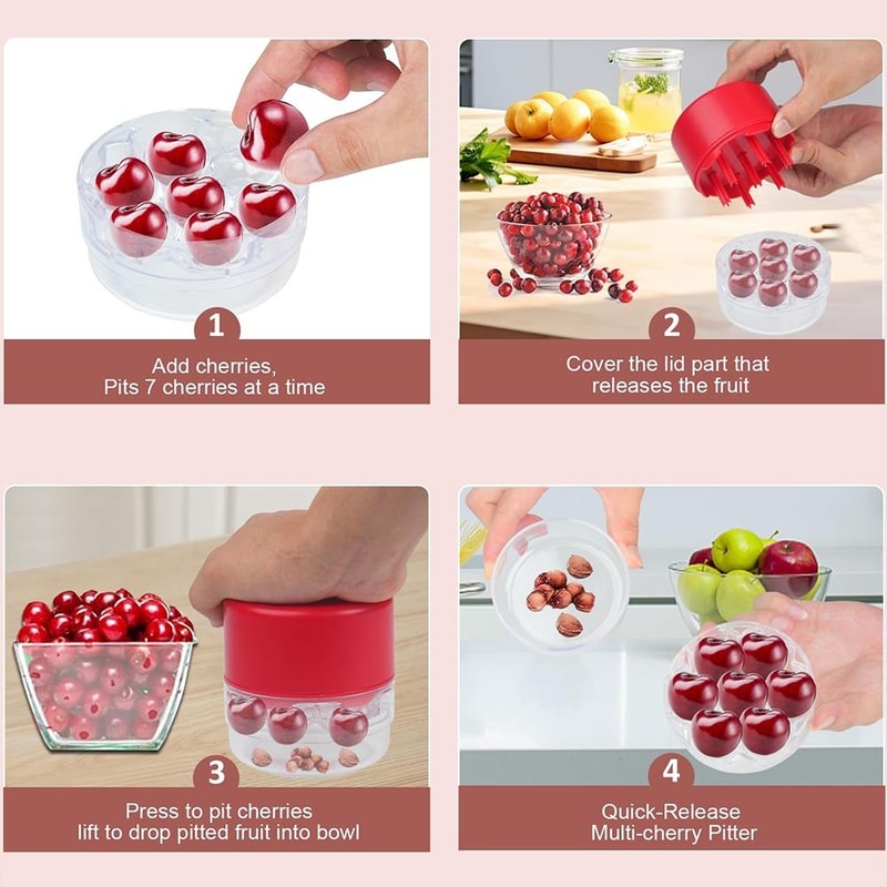 Seven Hole Cherry And Date Core Remover Easy Clean Fast 3