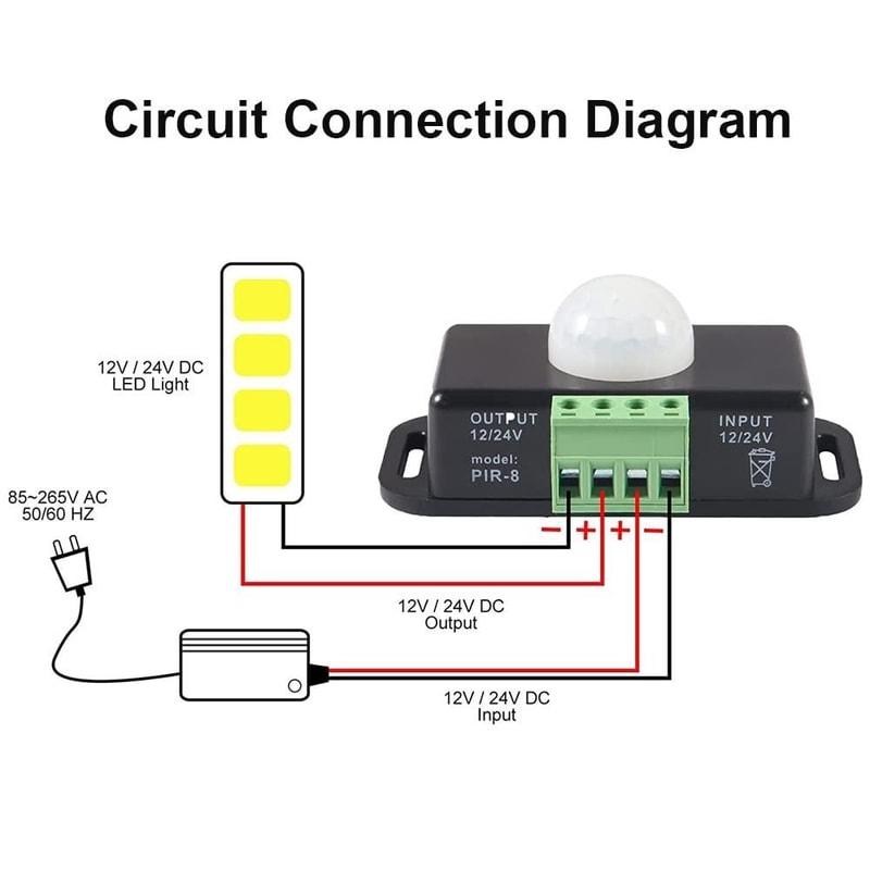 Premium PIR Motion Sensor LED Controller with Adjustable Timer