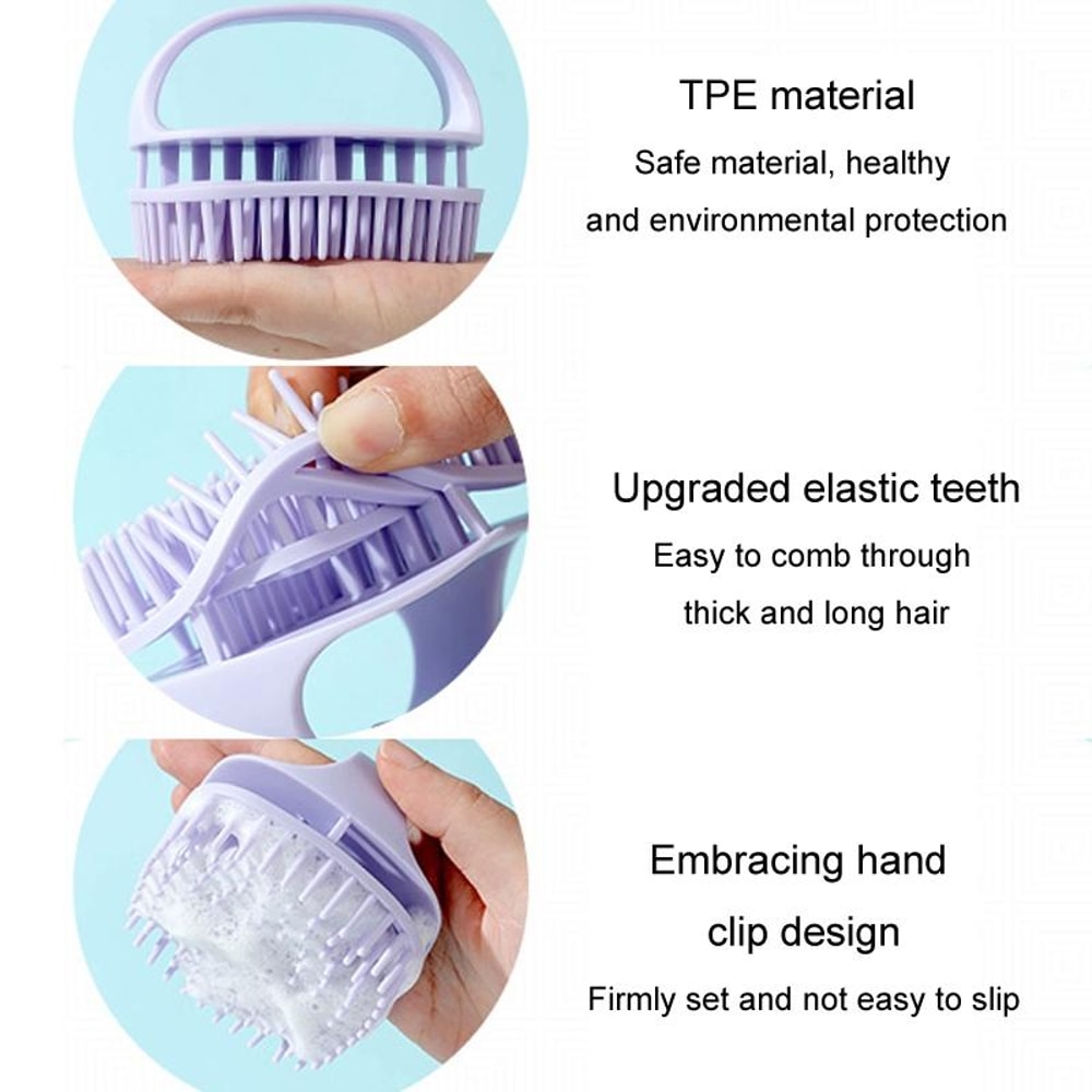 Ergonomic Silicone Scalp Massage Shampoo Brush For Deep Clean Relaxation 4