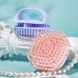 ergonomic silicone scalp massage shampoo brush for deep clean & relaxation