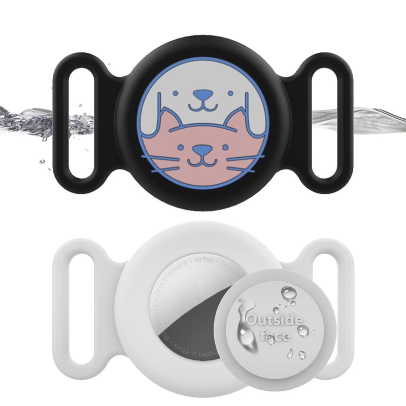 AirTag Pet Collar Silicone Protective Case Waterproof AirTag Pet Tracker Holder 1