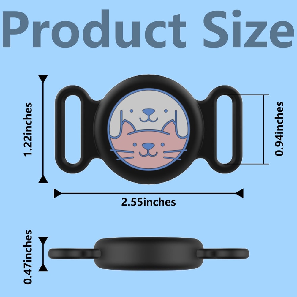 AirTag Pet Collar Silicone Protective Case Waterproof AirTag Pet Tracker Holder 3