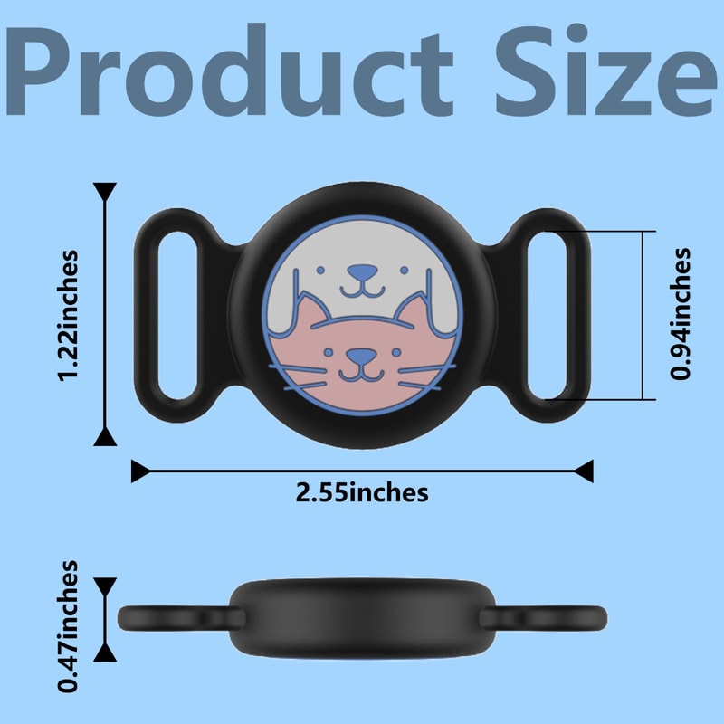 AirTag Pet Collar Silicone Protective Case Waterproof AirTag Pet Tracker Holder 3