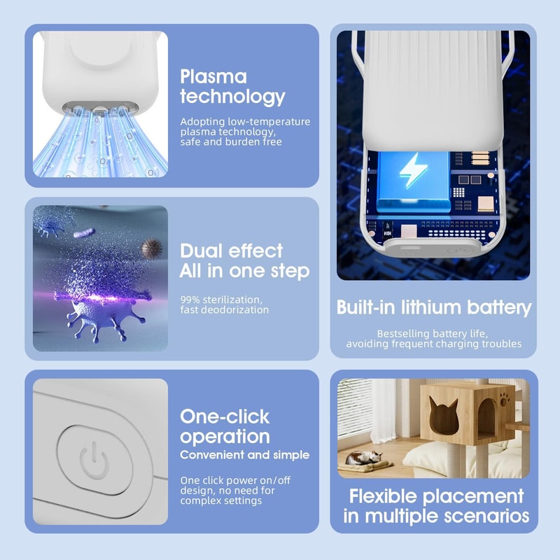 Plasma Pet Odor Purifier & Deodorizer, Portable pet odor eliminator