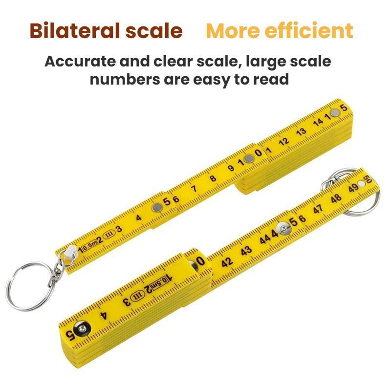 Premium Portable Folding Measuring Ruler Compact Keychain Precision Tool 2