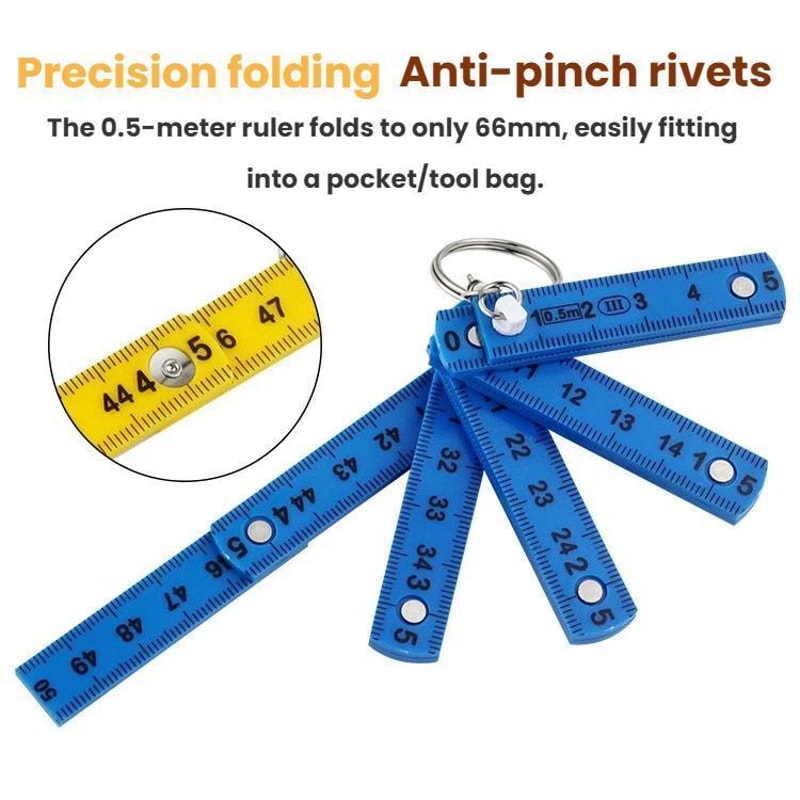 Premium Portable Folding Measuring Ruler Compact Keychain Precision Tool 3