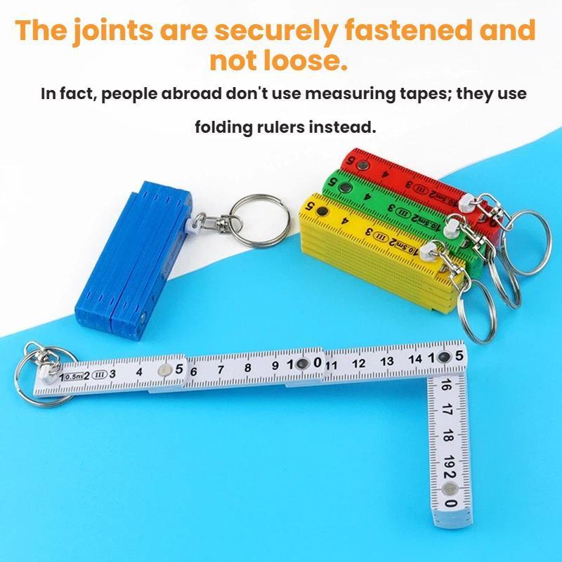 Premium Portable Folding Measuring Ruler Compact Keychain Precision Tool 4