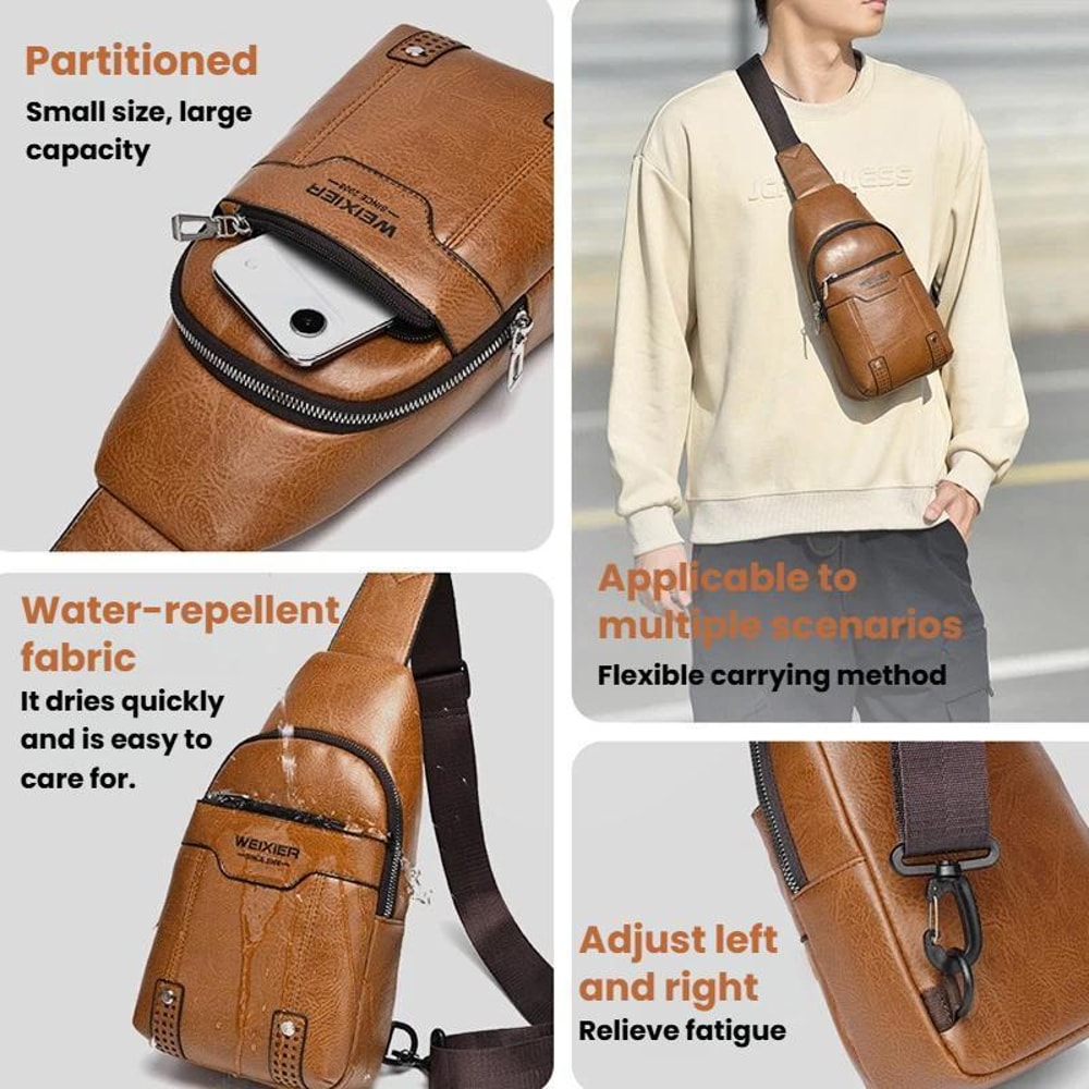 Water Resistant Men Chest Bag Lightweight Crossbody Backpack 5