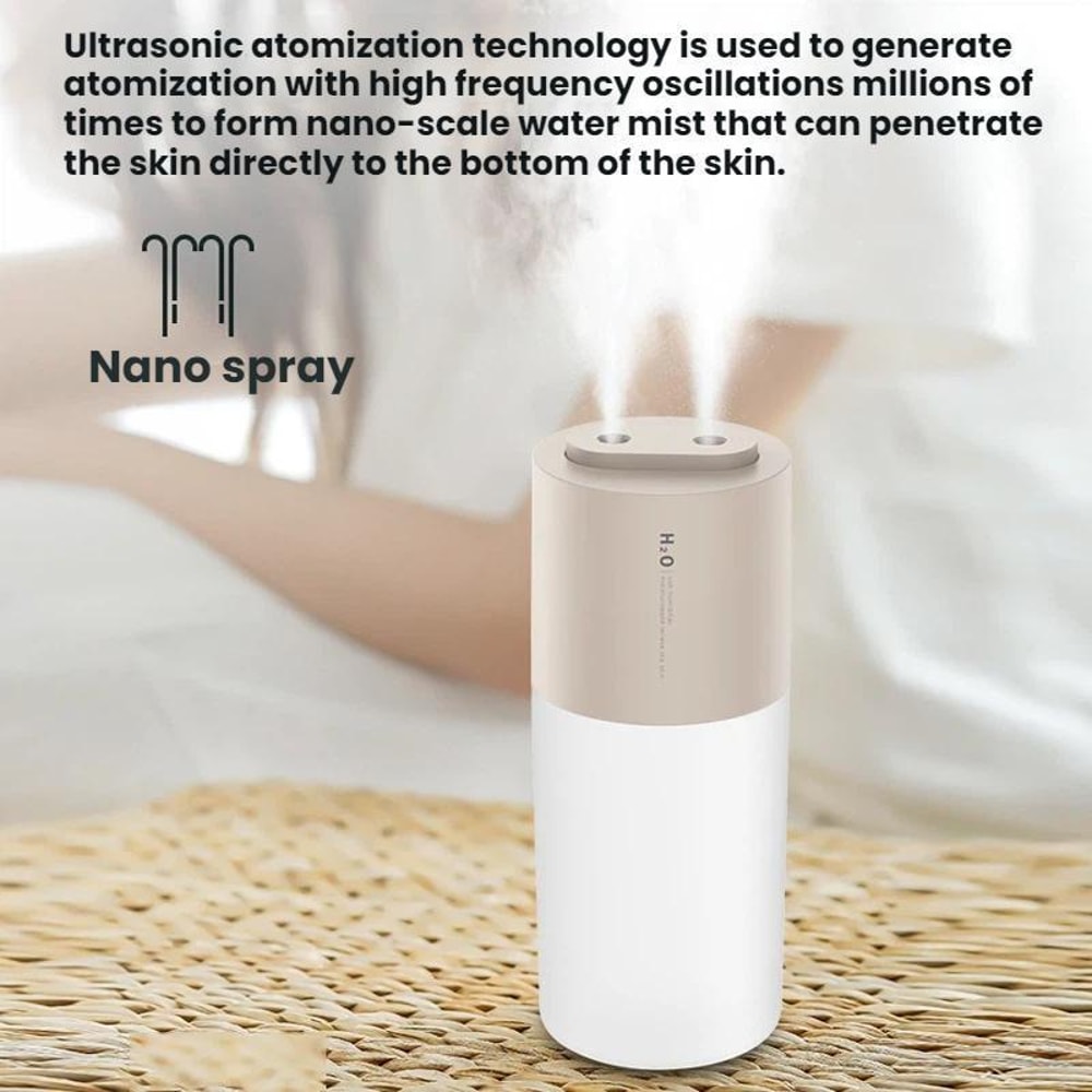 Portable Dual Spray USB Humidifier With Night Light 400ml Tank 5