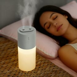 portable dual spray usb humidifier with night light & 400ml tank