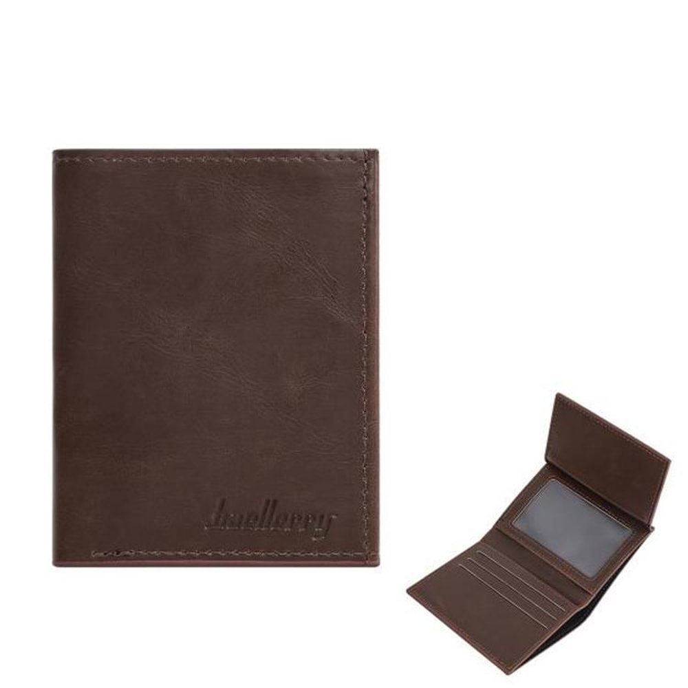 Men Vintage Slim PU Leather Travel Card Holder Wallet Compact Everyday Wallet 7