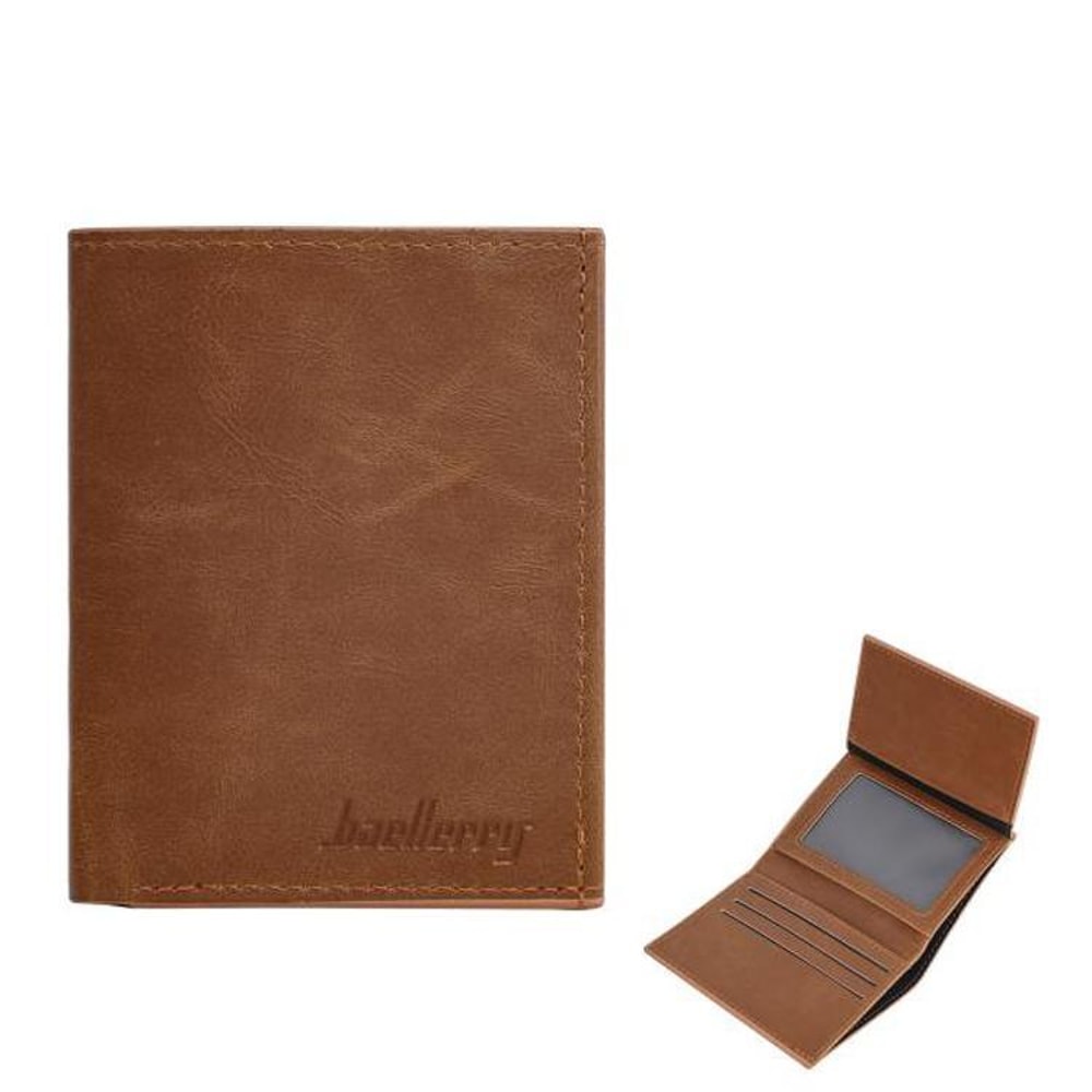 Men Vintage Slim PU Leather Travel Card Holder Wallet Compact Everyday Wallet 9