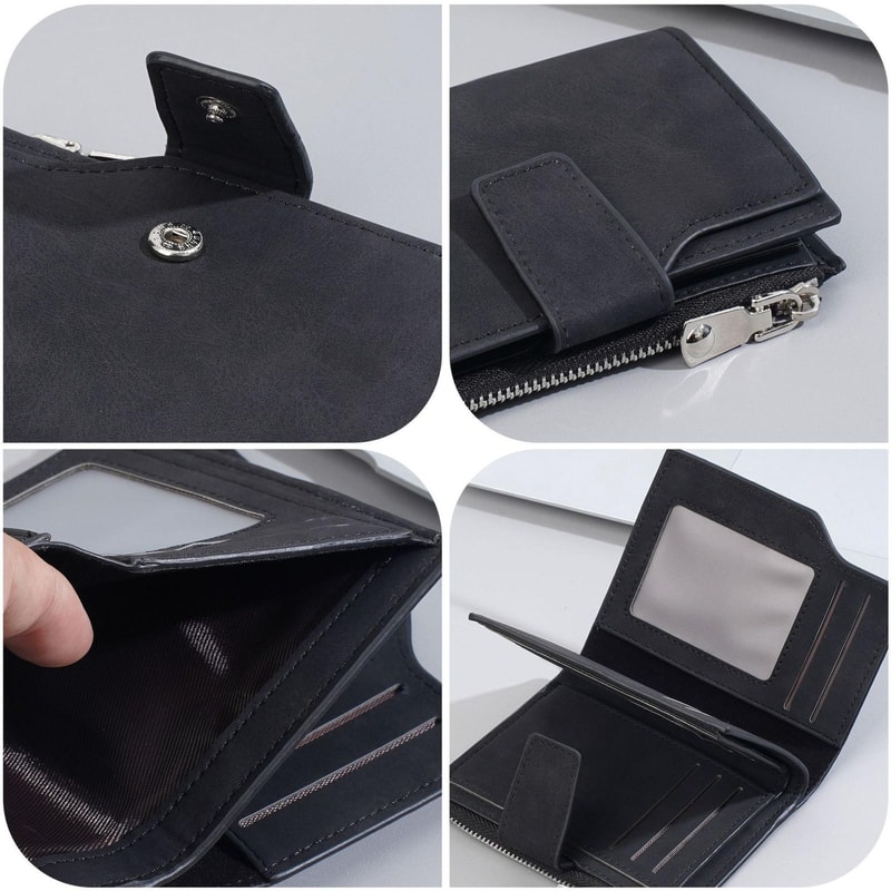 Premium Compact Trifold Wallet For Men Slim Vertical Minimalist Wallet 6