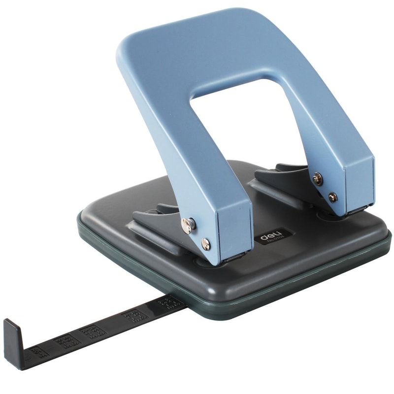 Metal 2 Hole Paper Punch With Ruler Precision Guide 35 Sheet Capacity 1