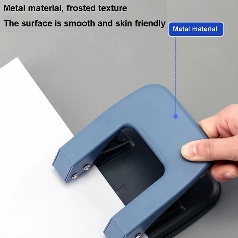 Metal 2 Hole Paper Punch With Ruler Precision Guide 35 Sheet Capacity 3