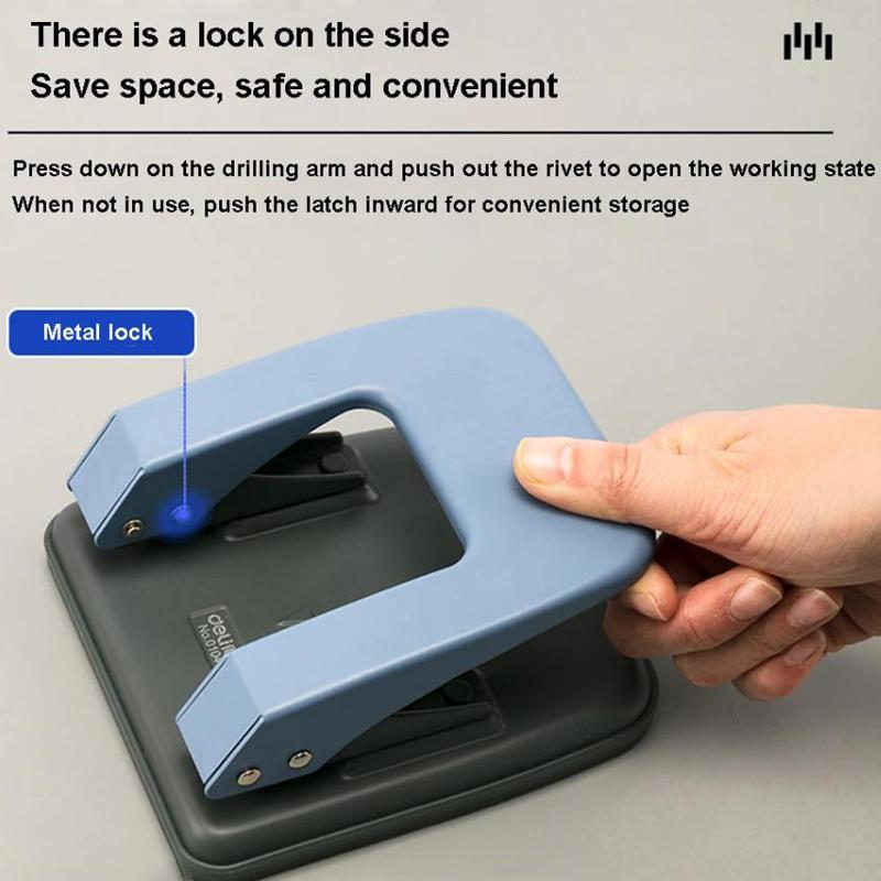 Metal 2 Hole Paper Punch With Ruler Precision Guide 35 Sheet Capacity 4