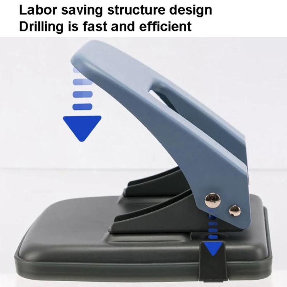 Metal 2 Hole Paper Punch With Ruler Precision Guide 35 Sheet Capacity 5