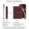 Pearl Chain Women Slim Wallet Compact Card Holder With Zipper Coin Pouch 7