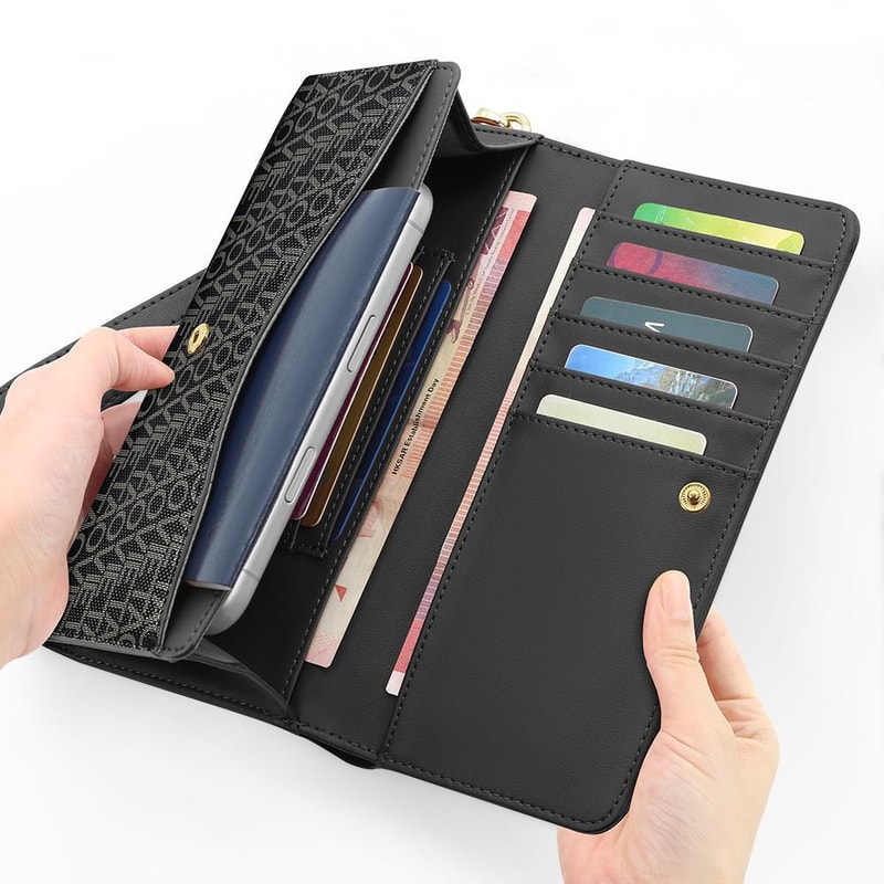 Premium Multifunctional Leather Phone Bag With Lanyard Wrist Strap 9