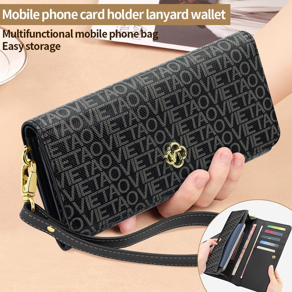 Premium Multifunctional Leather Phone Bag With Lanyard Wrist Strap 2