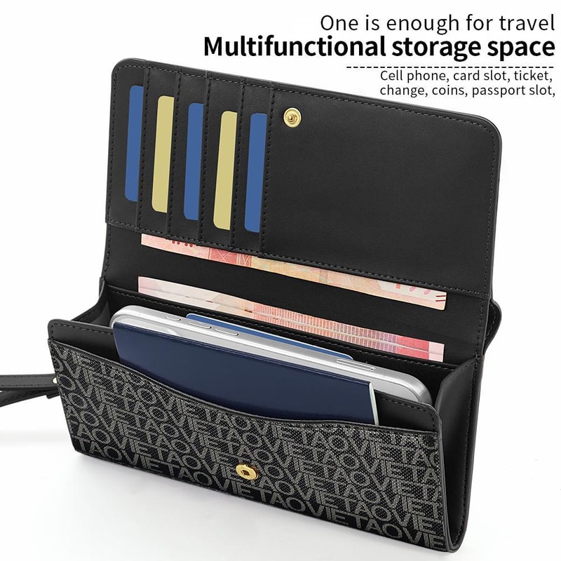 Premium Multifunctional Leather Phone Bag With Lanyard Wrist Strap 3