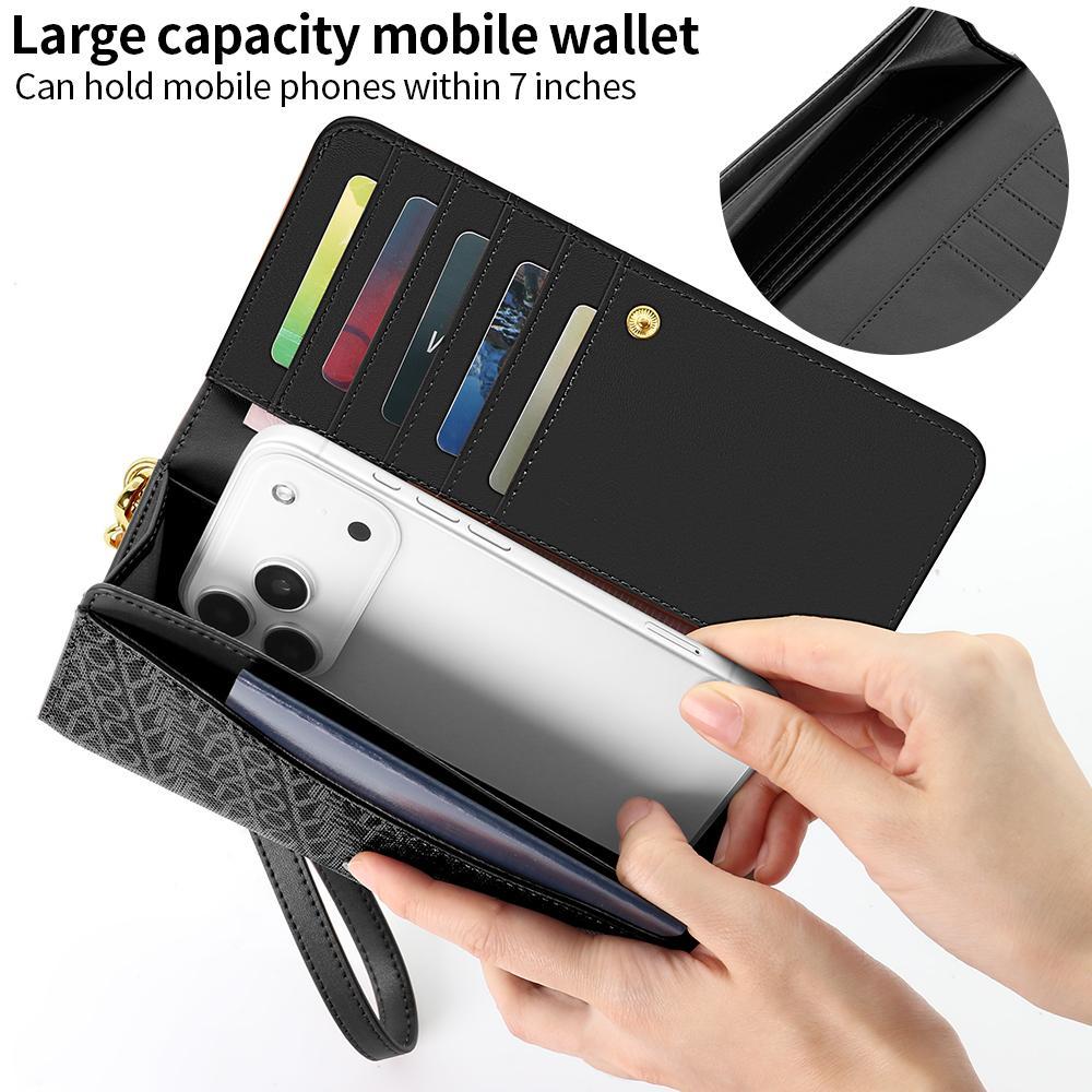 Premium Multifunctional Leather Phone Bag With Lanyard Wrist Strap 6