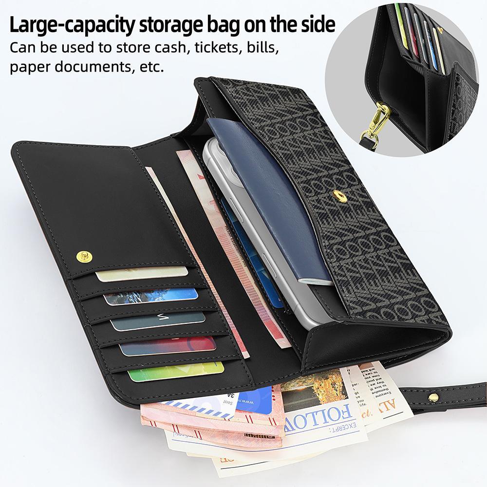 Premium Multifunctional Leather Phone Bag With Lanyard Wrist Strap 8