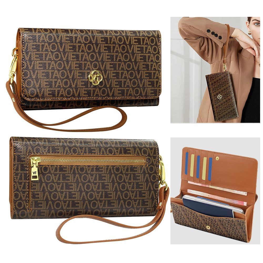 Premium Multifunctional Leather Phone Bag with Lanyard & Wrist Strap