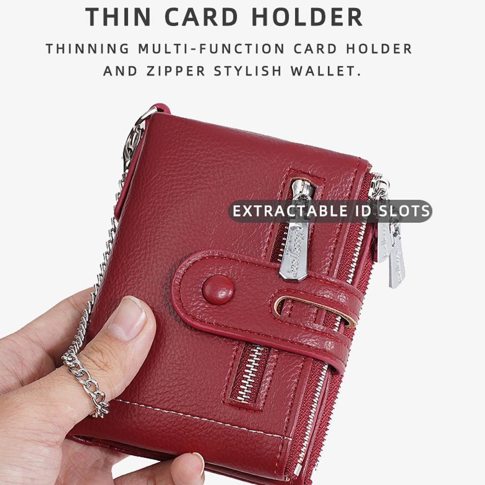 Everyday Compact Chain Wallet For Women PU Leather Card Coin Organizer 2