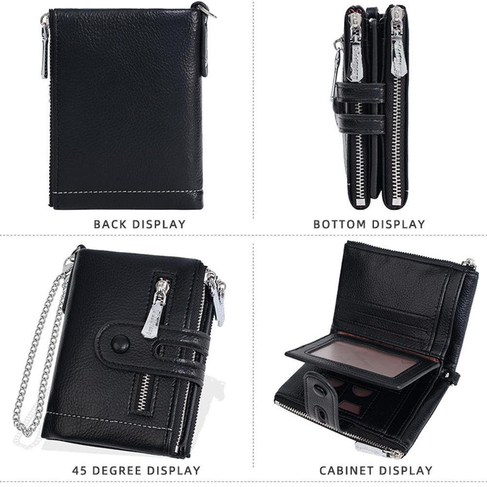 Everyday Compact Chain Wallet For Women PU Leather Card Coin Organizer 4