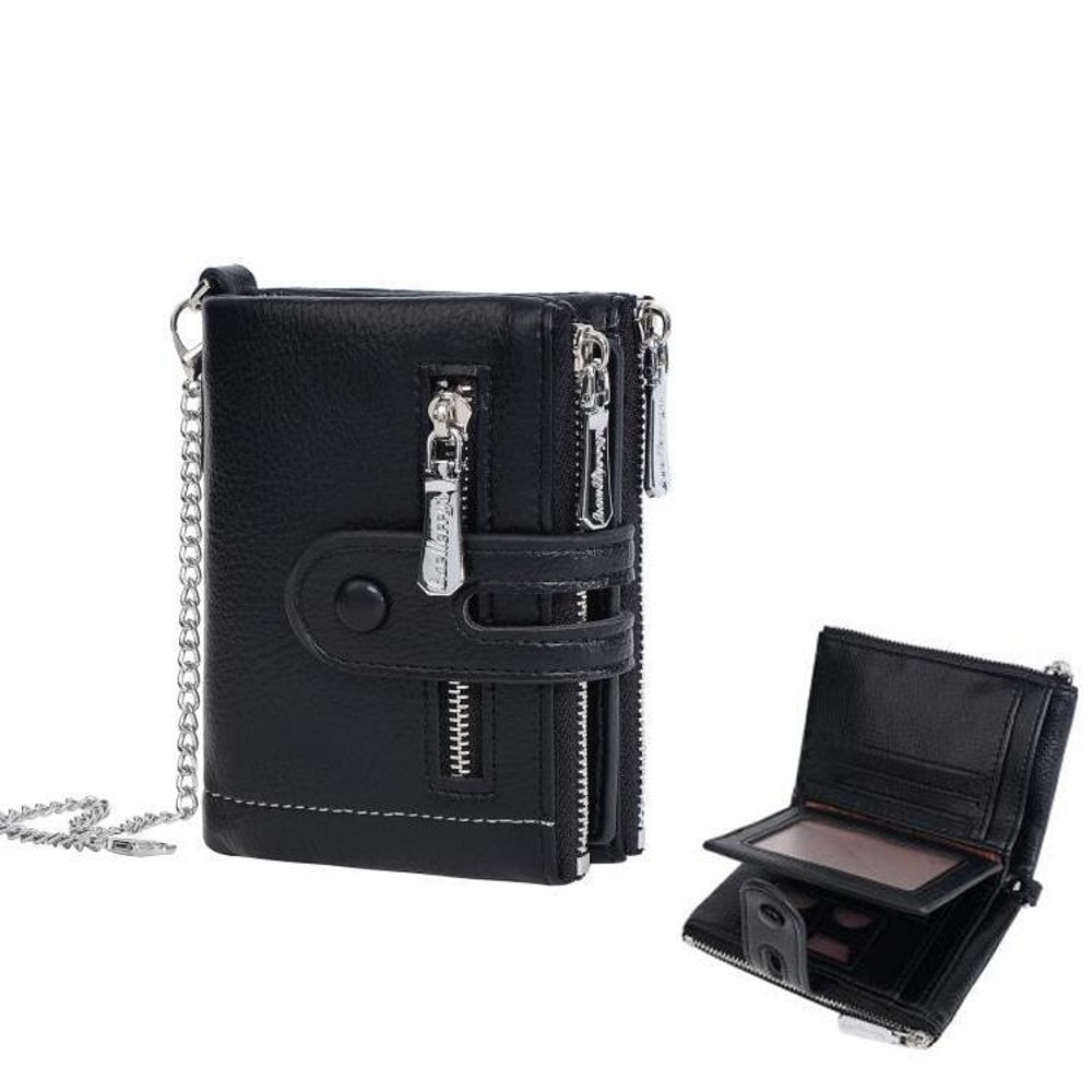 Everyday Compact Chain Wallet For Women PU Leather Card Coin Organizer 8