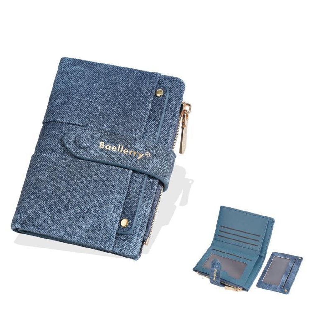 Slim Women Small Wallet With Detachable Card Holder Zippered Coin Pouch 9