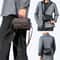 Men Waterproof PU Leather Messenger Bag Large Capacity Commuting Shoulder Bag 1