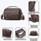 Men Waterproof PU Leather Messenger Bag Large Capacity Commuting Shoulder Bag 6