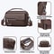 Men Waterproof PU Leather Messenger Bag Large Capacity Commuting Shoulder Bag 6