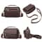 Men Waterproof PU Leather Messenger Bag Large Capacity Commuting Shoulder Bag 7