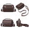 Men Waterproof PU Leather Messenger Bag Large Capacity Commuting Shoulder Bag 7