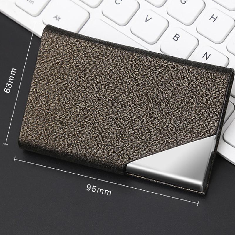 Premium Stainless Steel & Leather Business Card Holder Case