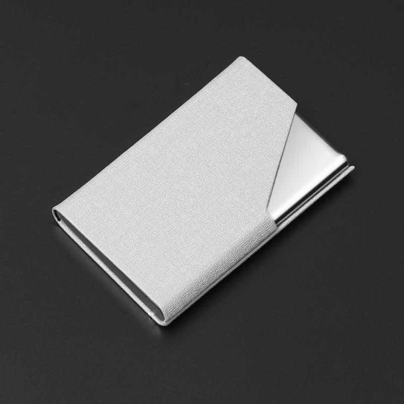 Premium Stainless Steel & Leather Business Card Holder Case