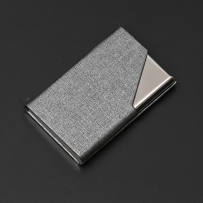 Premium Stainless Steel & Leather Business Card Holder Case