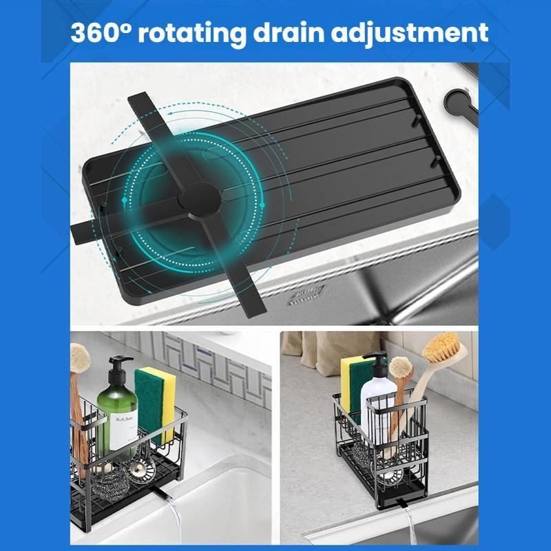 2 Tier Countertop Sponge Drying Rack Kitchen Sink Organizer 5