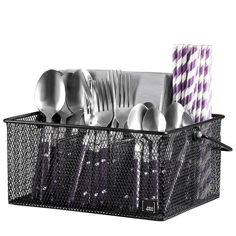 Premium Iron Cutlery & Utensil Organizer Drying Rack with Handles