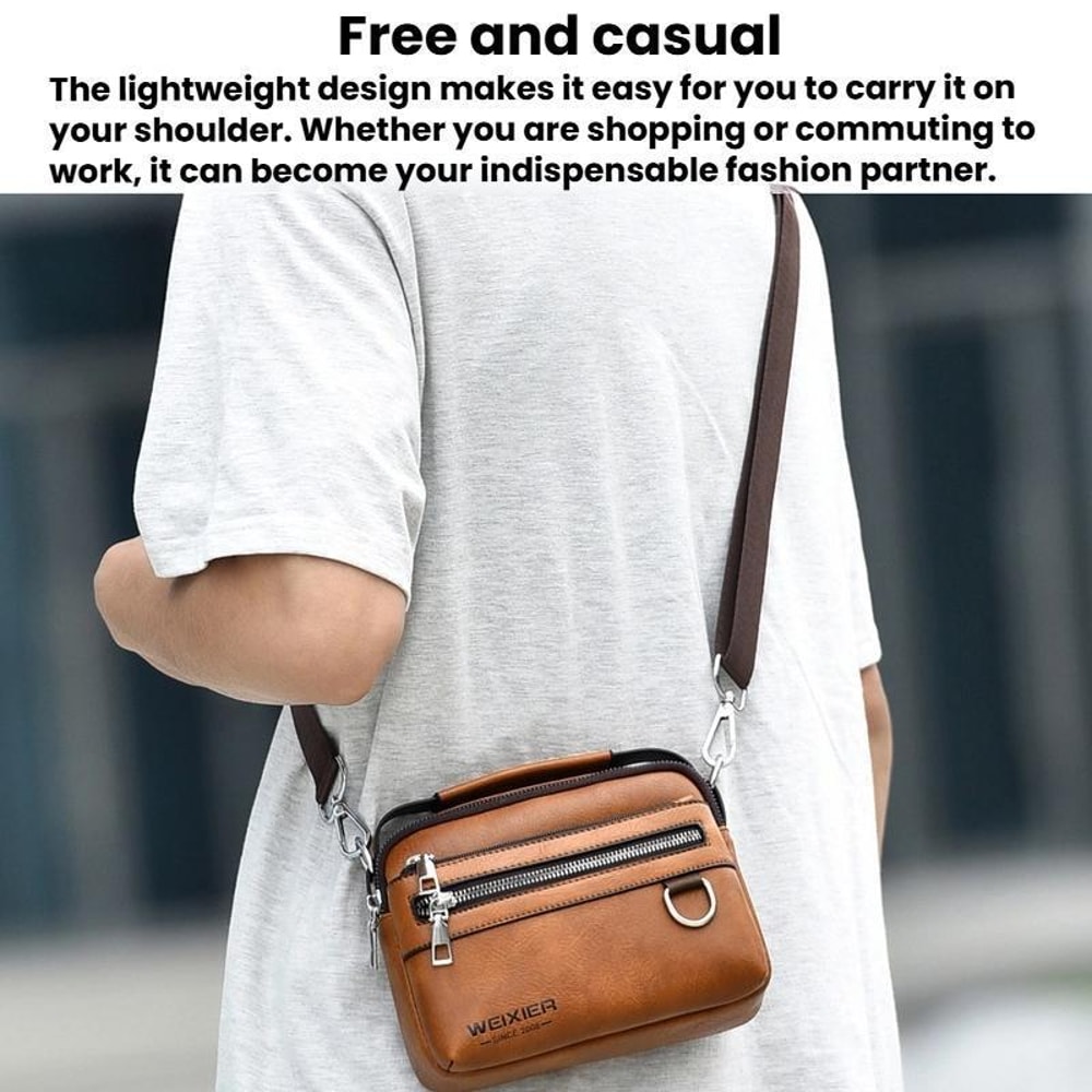 Men Waterproof Minimalist Crossbody Shoulder Bag With Adjustable Strap 1