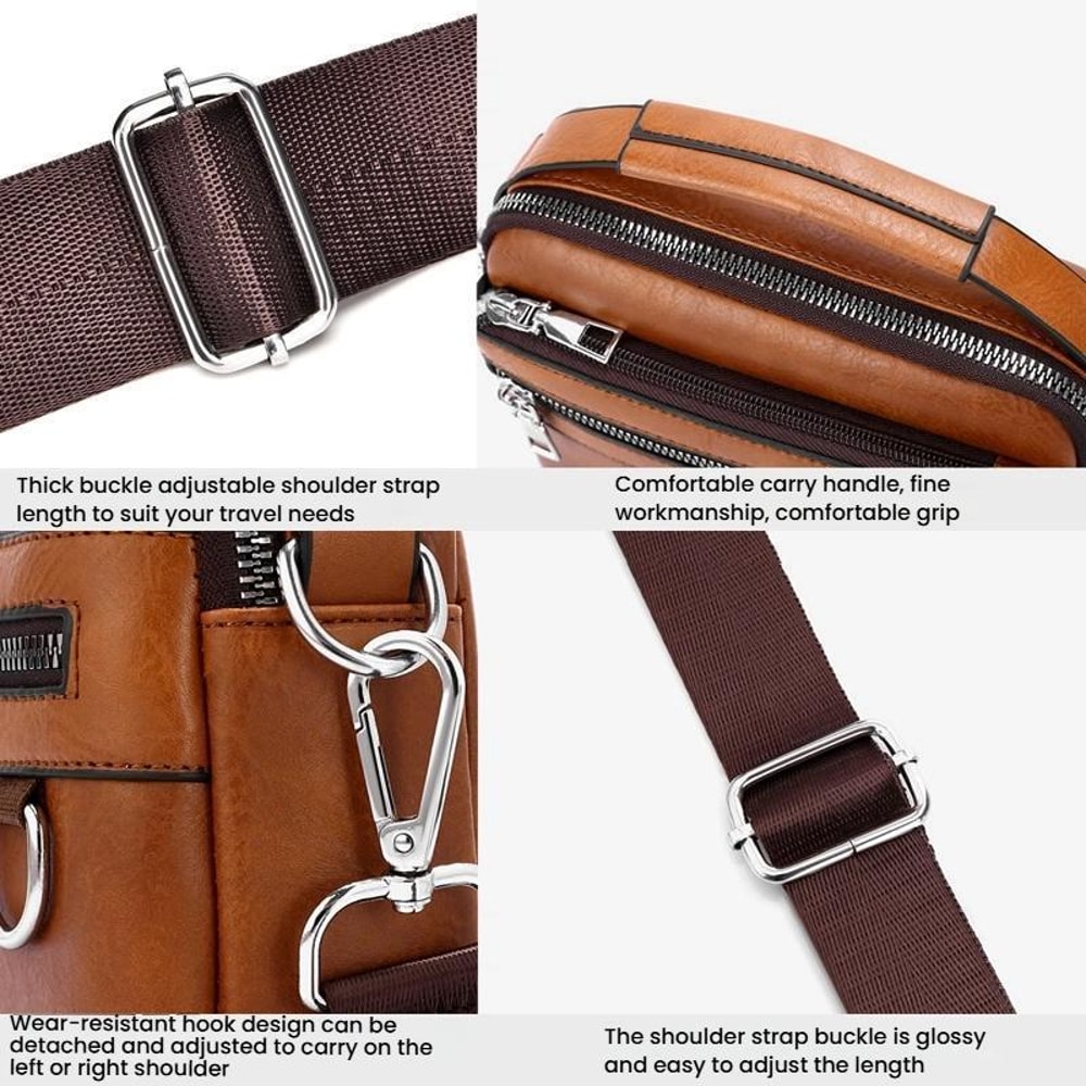 Men Waterproof Minimalist Crossbody Shoulder Bag With Adjustable Strap 5