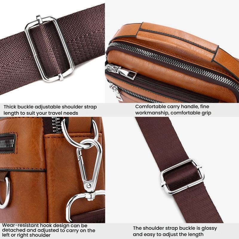 Men Waterproof Minimalist Crossbody Shoulder Bag With Adjustable Strap 5