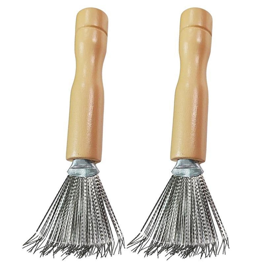 Stainless Steel Comb Cleaning Brush Set, Deep Hair Removal Tool for Cushioned & Grooming Brushes