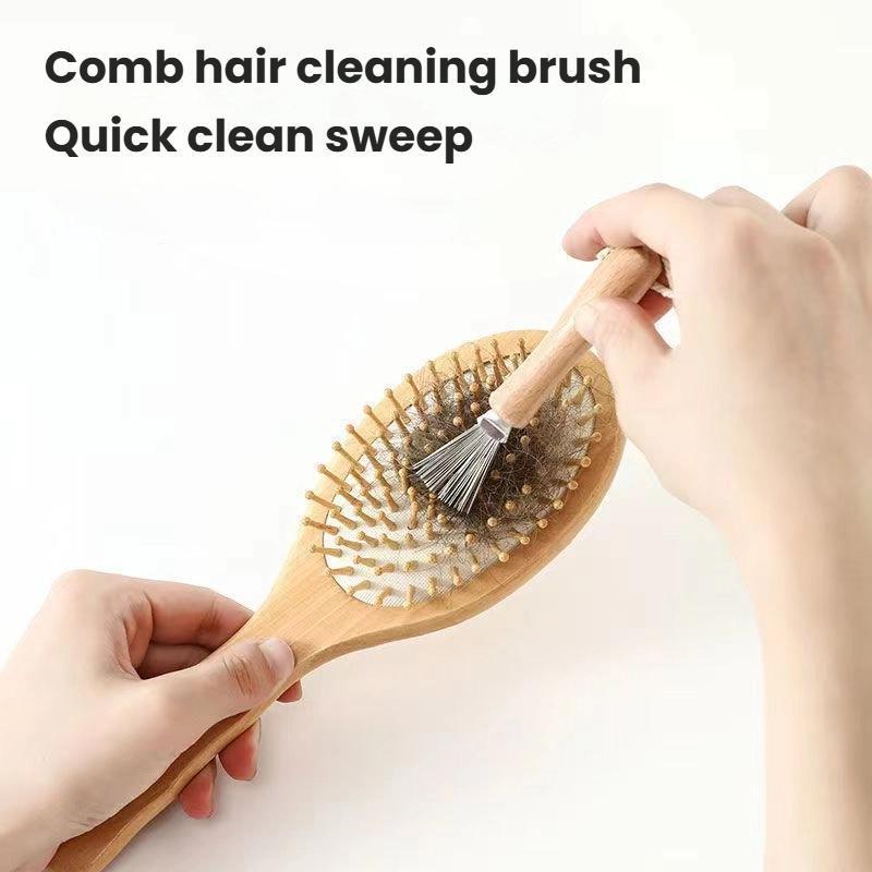 Stainless Steel Comb Cleaning Brush Set, Deep Hair Removal Tool for Cushioned & Grooming Brushes