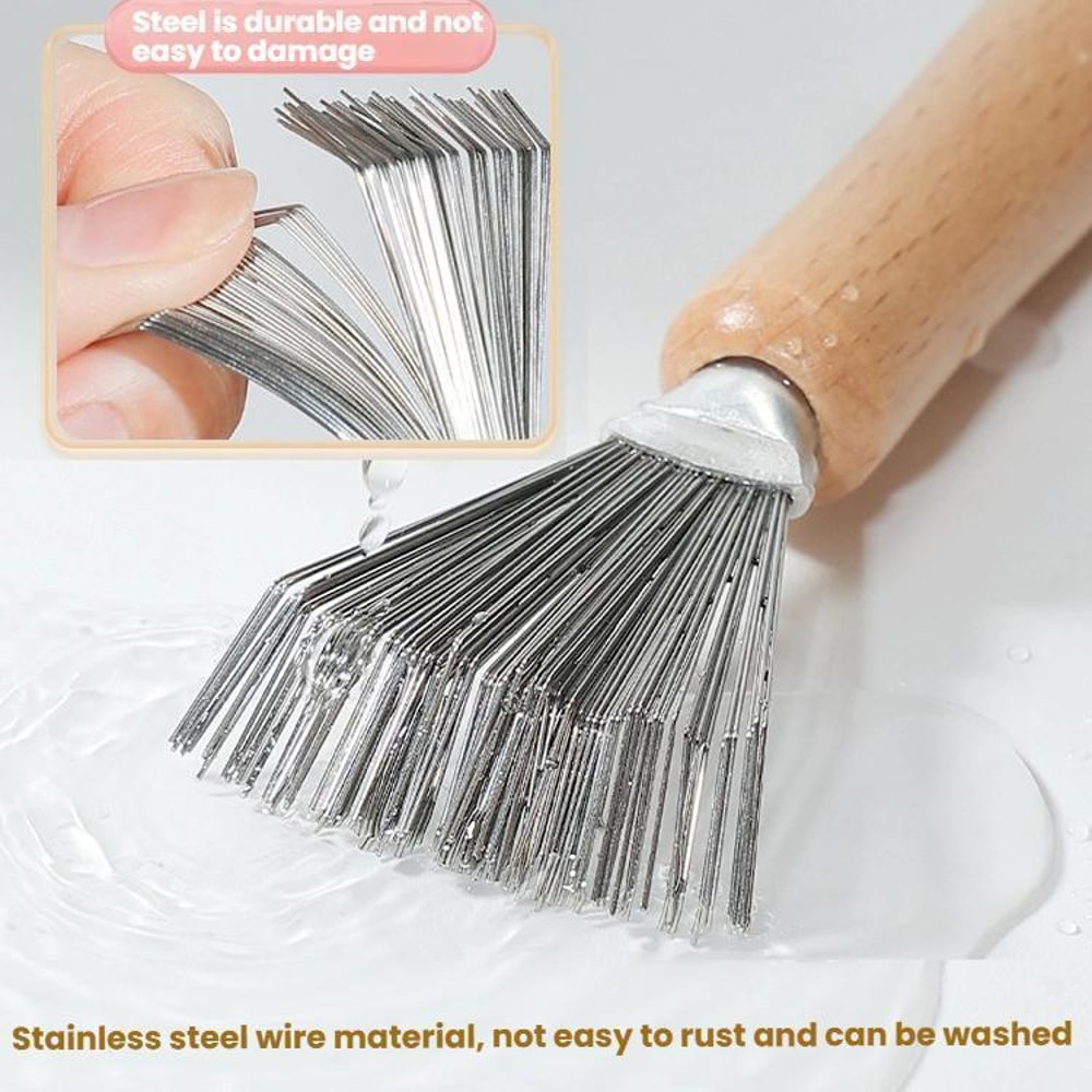 Stainless Steel Comb Cleaning Brush Set, Deep Hair Removal Tool for Cushioned & Grooming Brushes