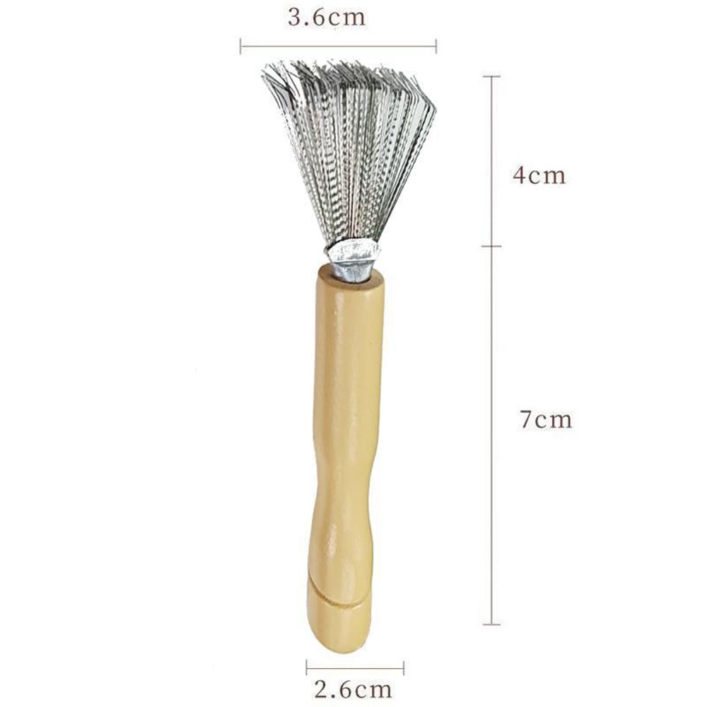 Stainless Steel Comb Cleaning Brush Set, Deep Hair Removal Tool for Cushioned & Grooming Brushes
